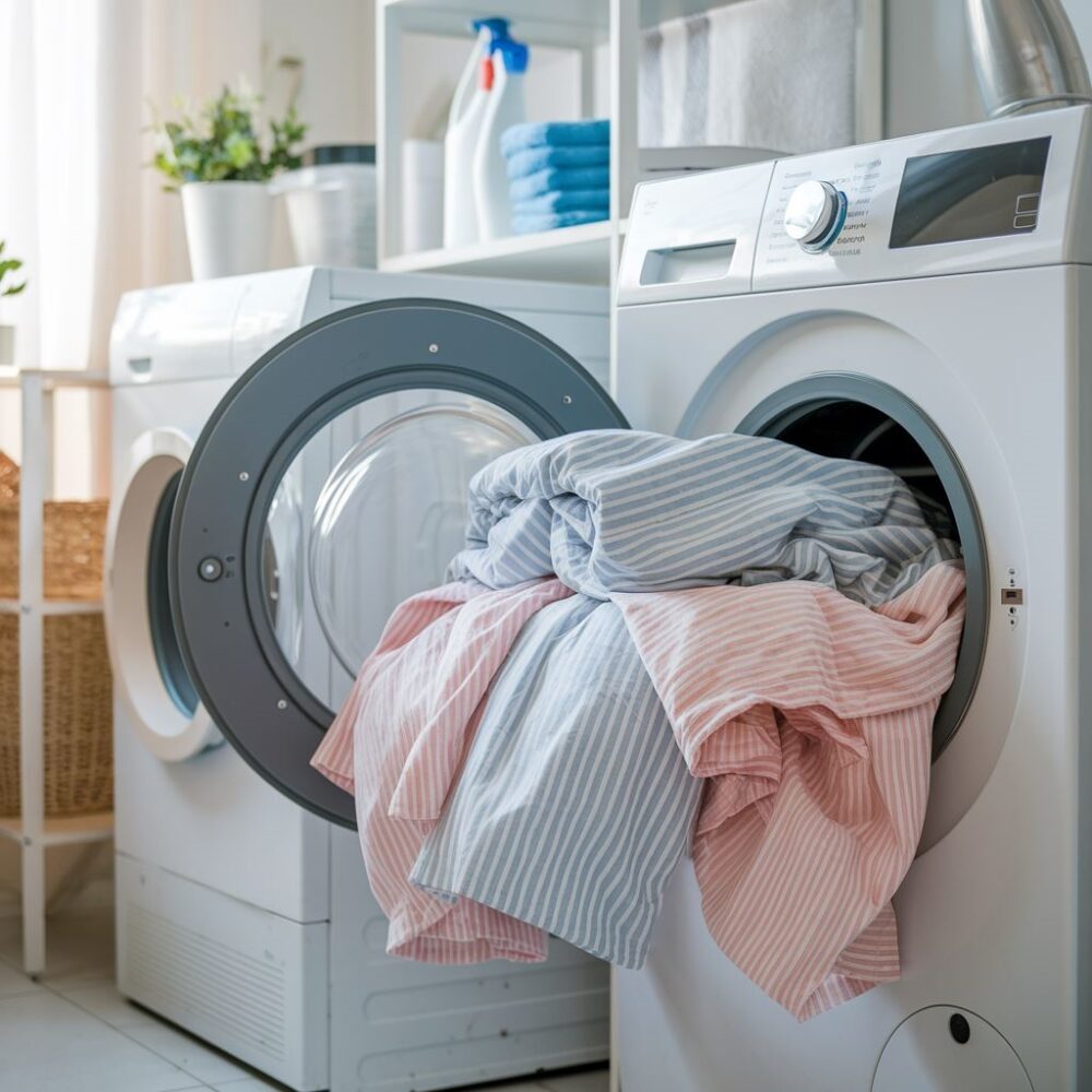 czysta sypialnia z pościelą