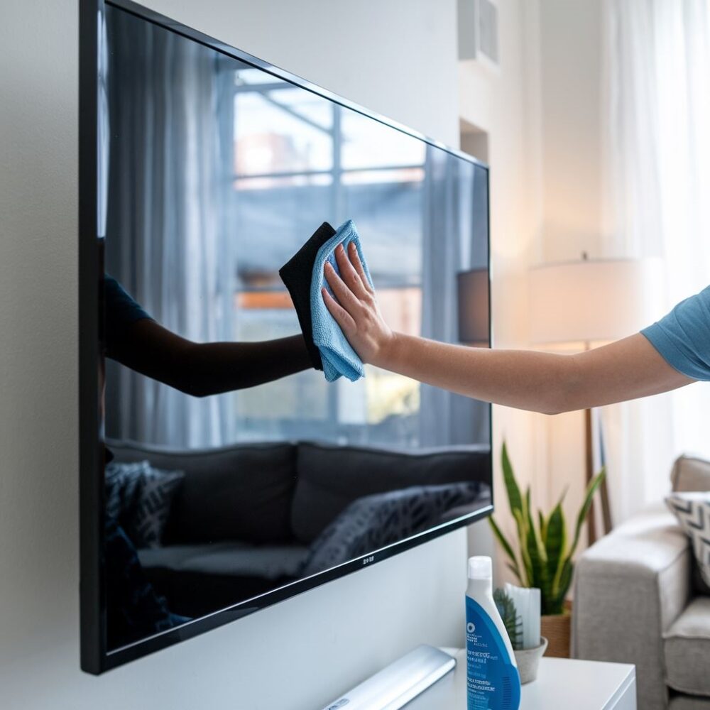 czyszczenie ekranu telewizora