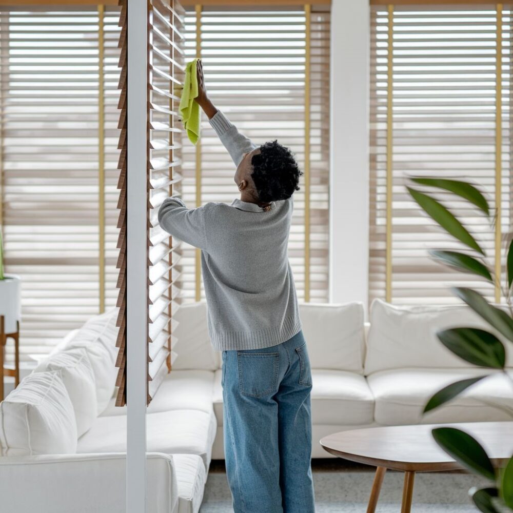 czyszczenie żaluzji drewnianych