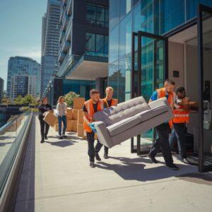 ekipa przeprowadzkowa przy pracy