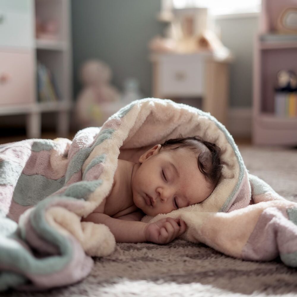 miękki kocyk w pastelowych kolorach