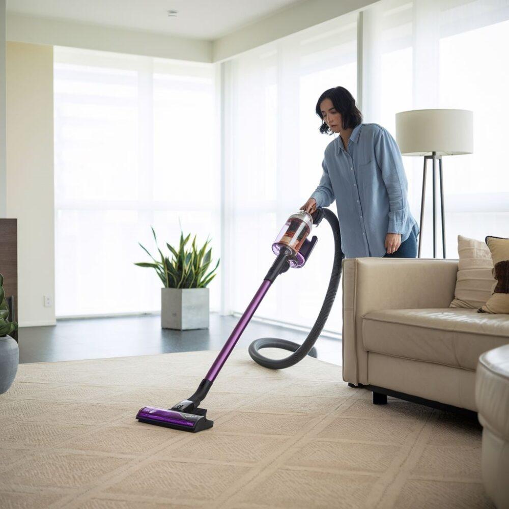 odkurzacz na dywanie