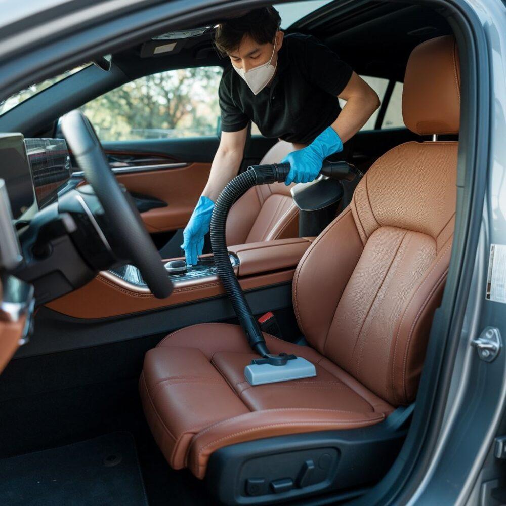 odkurzanie siedzenia auta