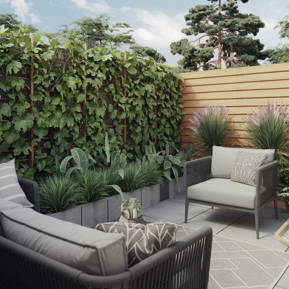 osłona tarasu roślinami