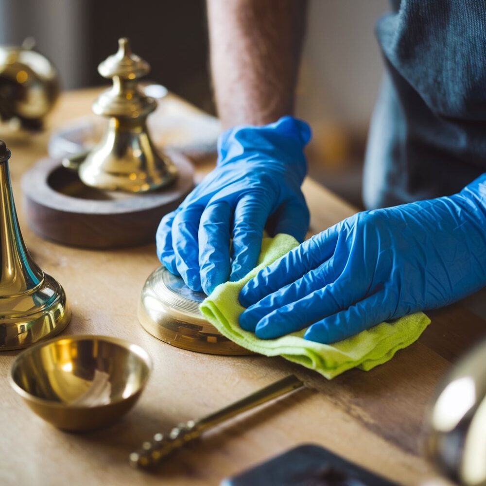 polerowanie przedmiotu z mosiądzu