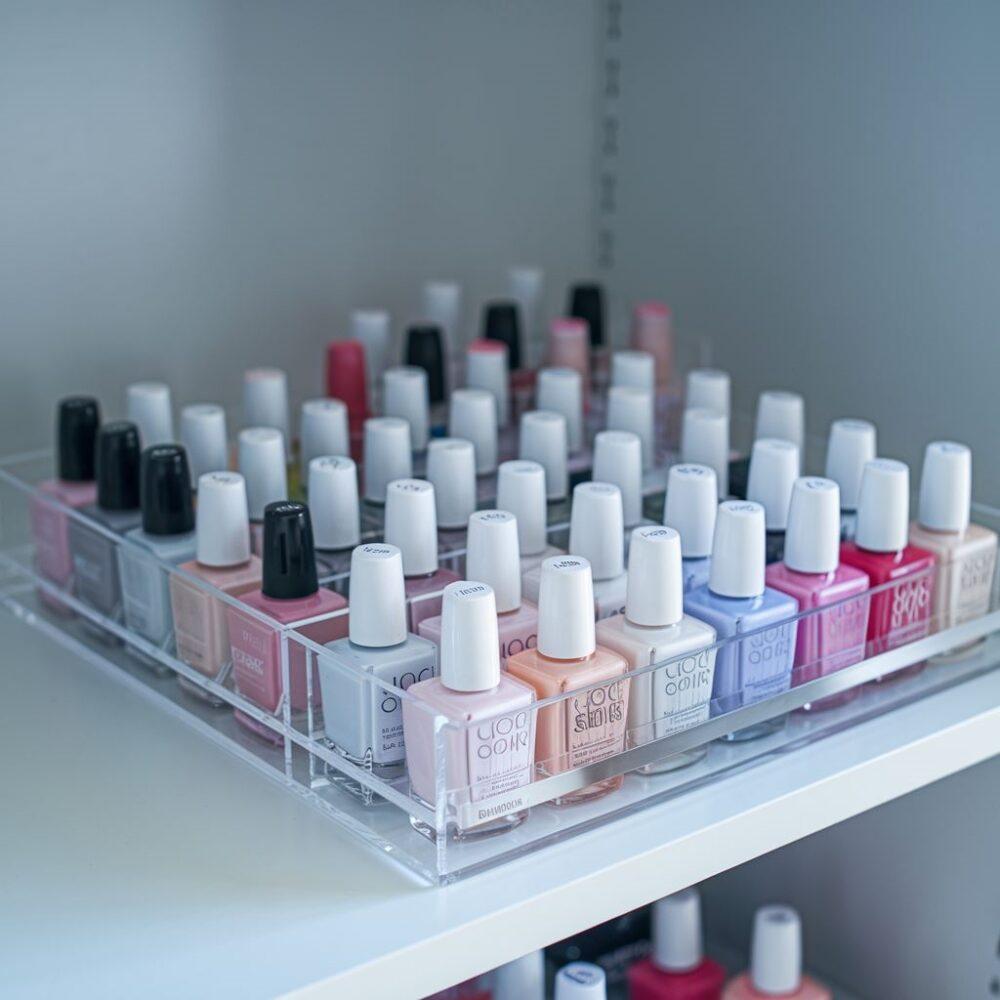 półka z lakierami do paznokci