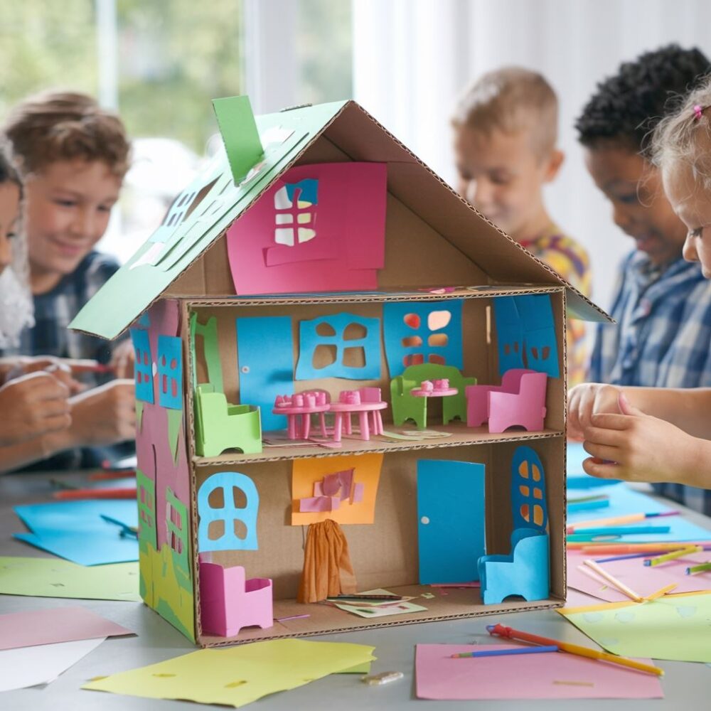 ręcznie robiony domek dla lalek