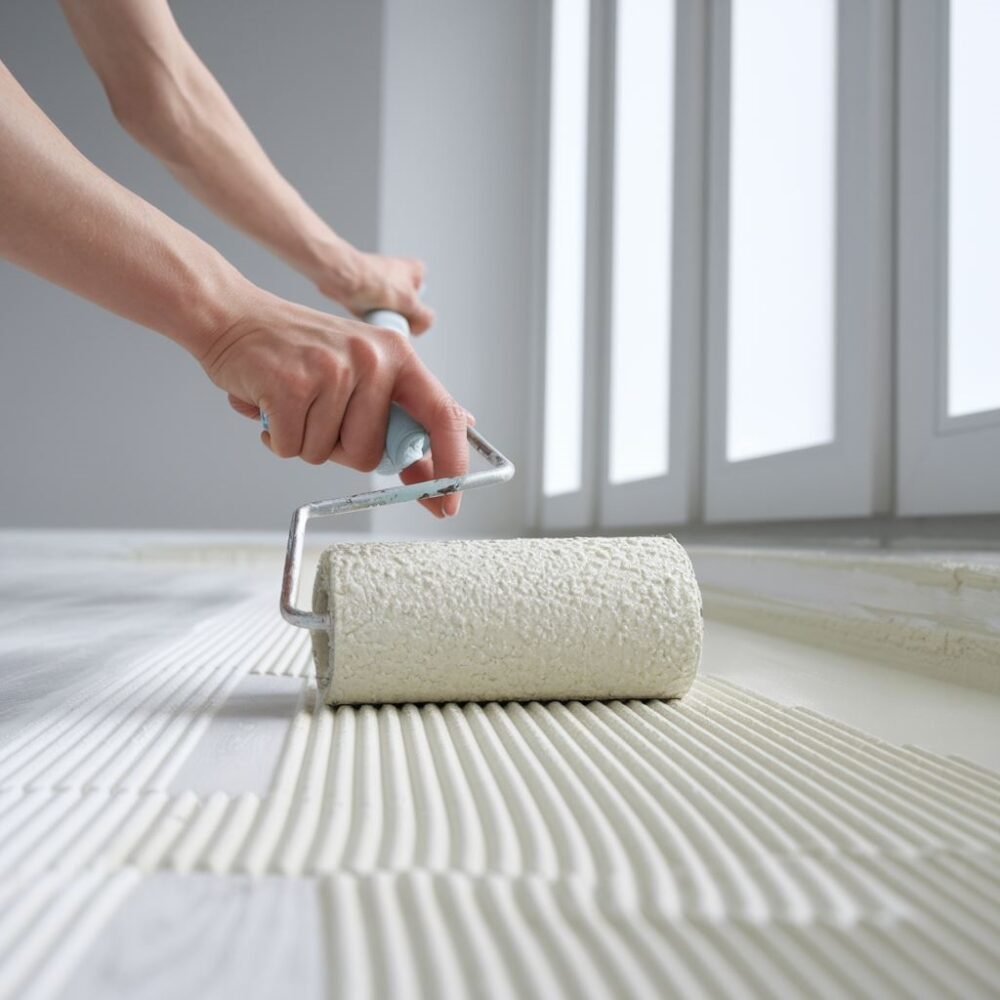 wałek malarski na ścianie