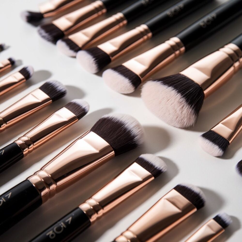 zestaw pędzli do makijażu