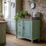 zielony kredens z roślinami